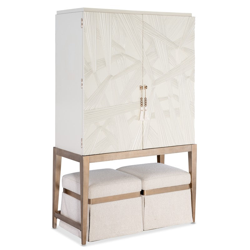 Melange - Dream Weaver Pouf - White