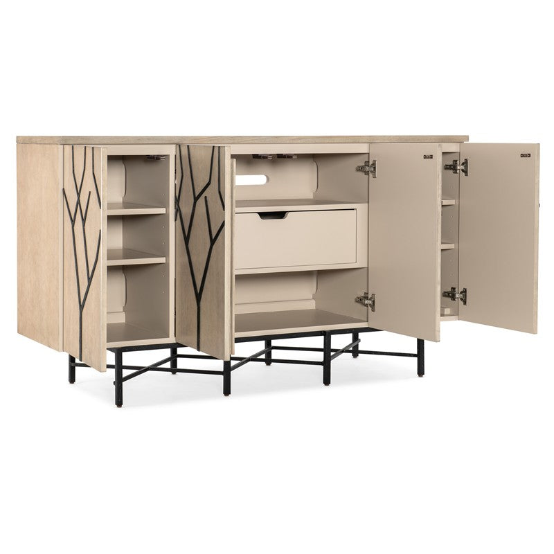 Melange - Branched Four Door Entertainment Credenza - Light Brown