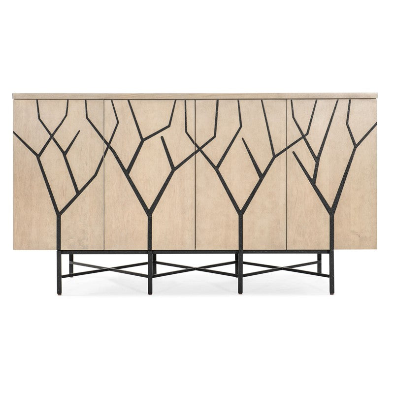 Melange - Branched Four Door Entertainment Credenza - Light Brown