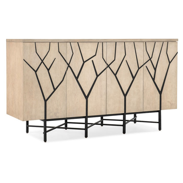 Melange - Branched Four Door Entertainment Credenza - Light Brown