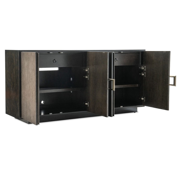 Melange - Asher Four Door Entertainment Credenza - Dark Brown