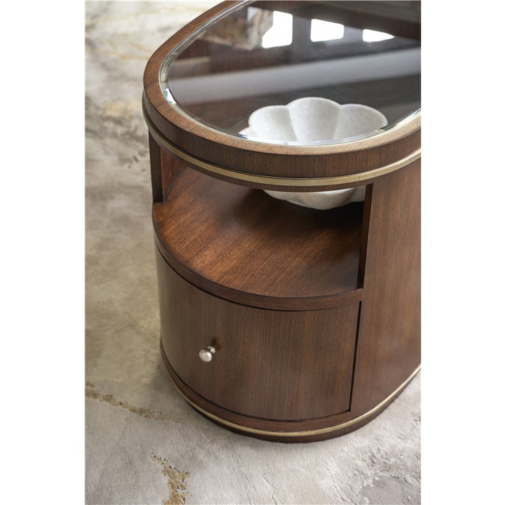 Melange - Contours Side Table - Dark Brown