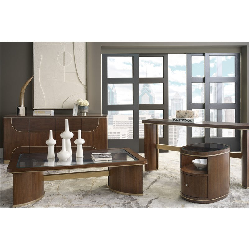 Melange - Contours Side Table - Dark Brown