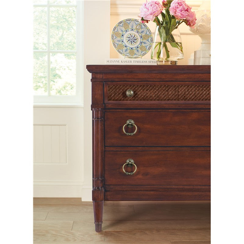 Charleston - Three-Drawer Metal Nightstand - Dark Brown