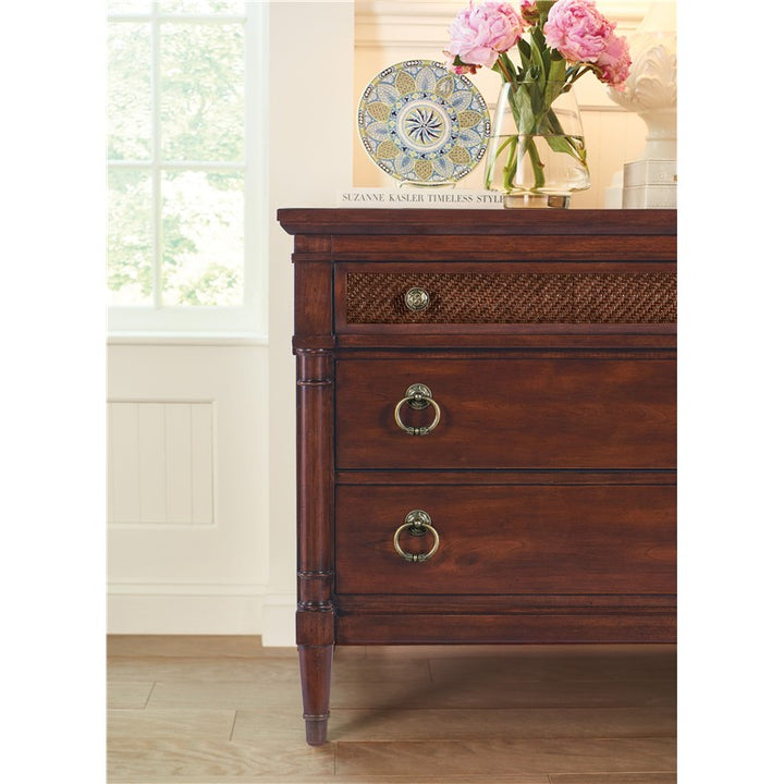 Charleston - Three-Drawer Metal Nightstand - Dark Brown