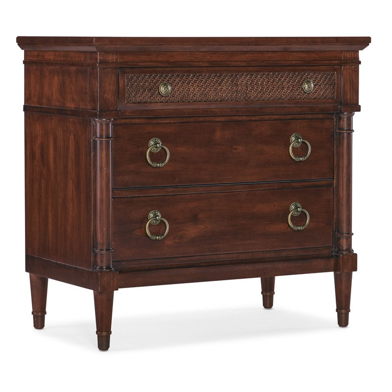 Charleston - Three-Drawer Metal Nightstand - Dark Brown