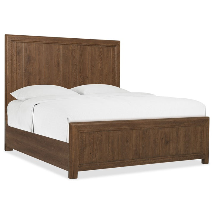 Driftwood - California King Panel Bed - Worn Saddle