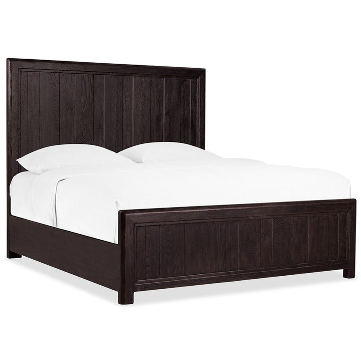 Driftwood - King Panel Bed - Burnt Timber
