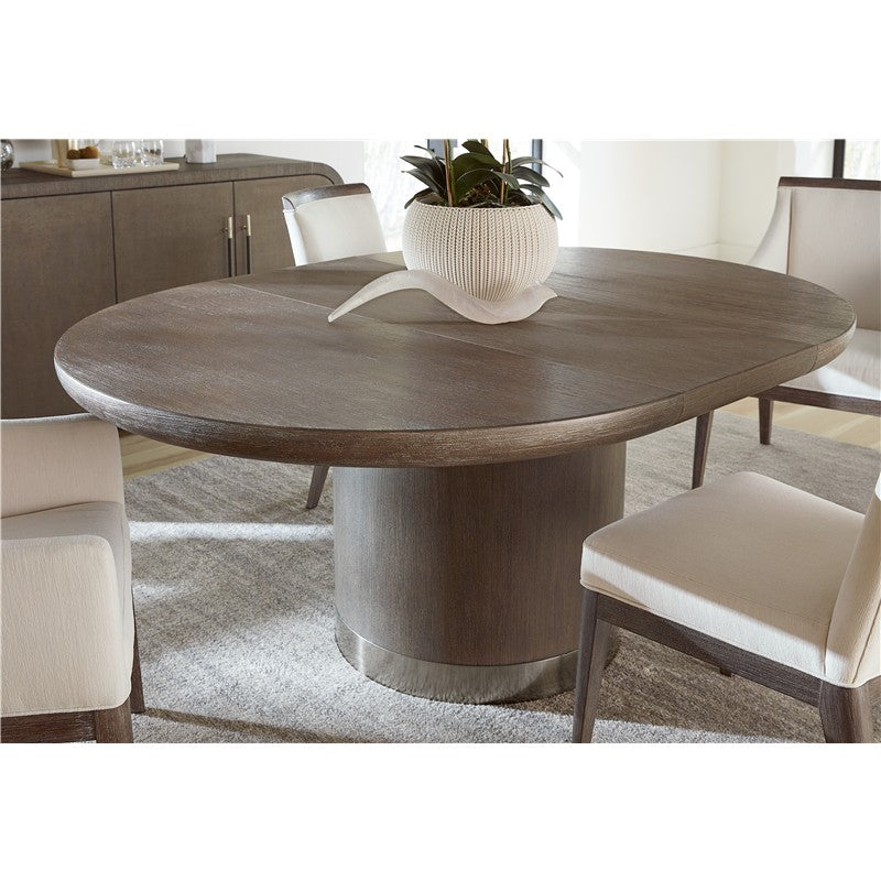 Modern Mood - Round Dining Table With 1-18" Leaf - Dark Brown
