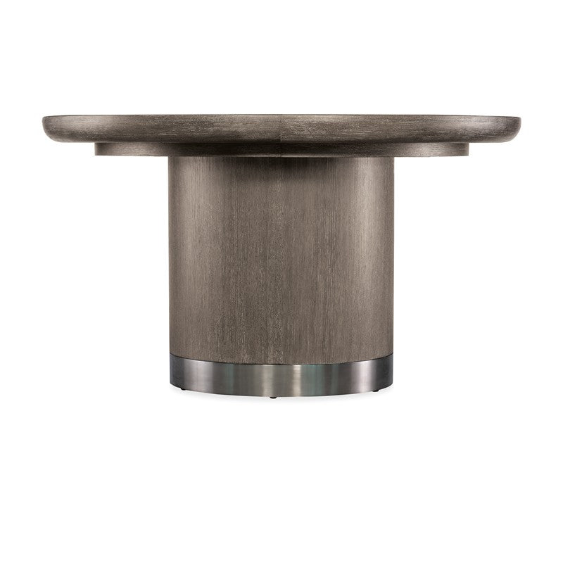 Modern Mood - Round Dining Table With 1-18" Leaf - Dark Brown