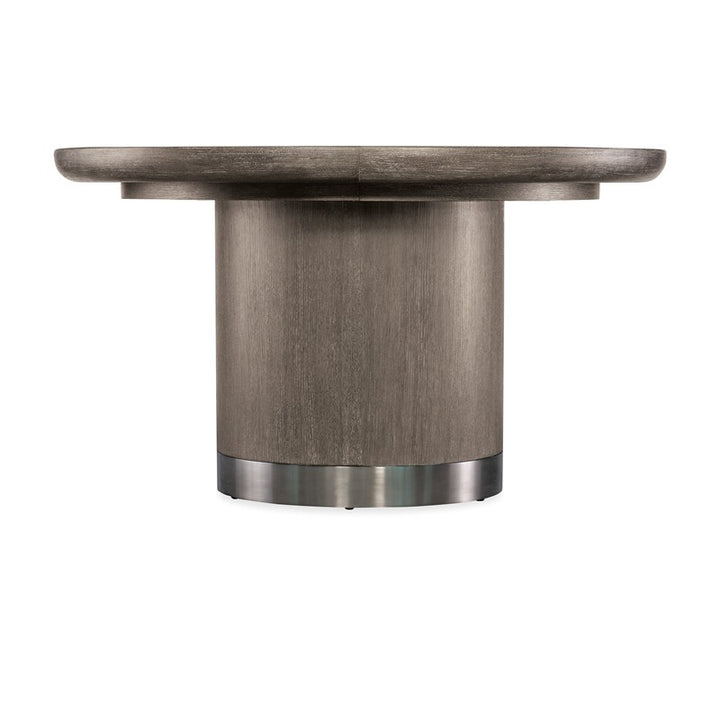 Modern Mood - Round Dining Table With 1-18" Leaf - Dark Brown