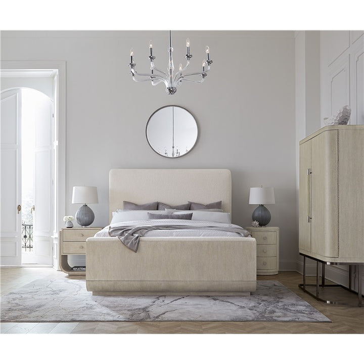 Modern Mood - California King Upholstered Panel Bed - Beige