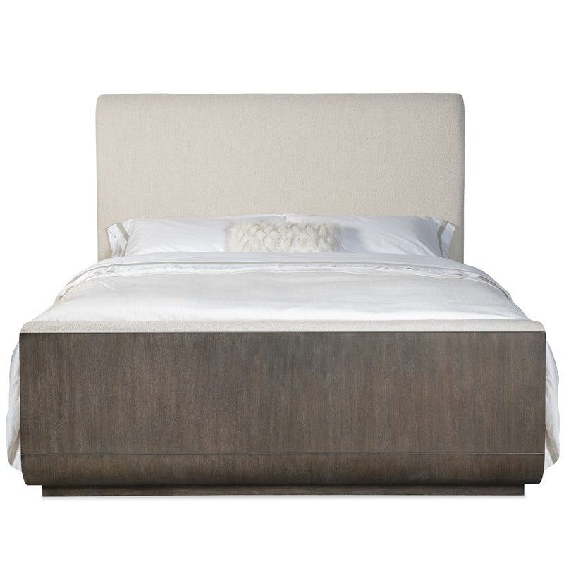 Modern Mood - California King Upholstered Panel Bed - Dark Brown