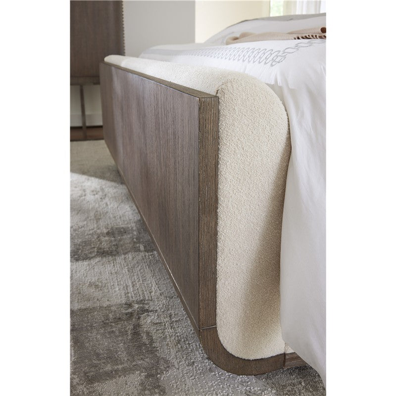 Modern Mood - California King Upholstered Panel Bed - Dark Brown