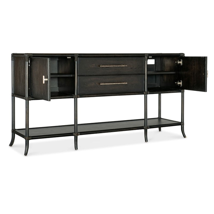 Retreat - Pole Rattan Sideboard - Black