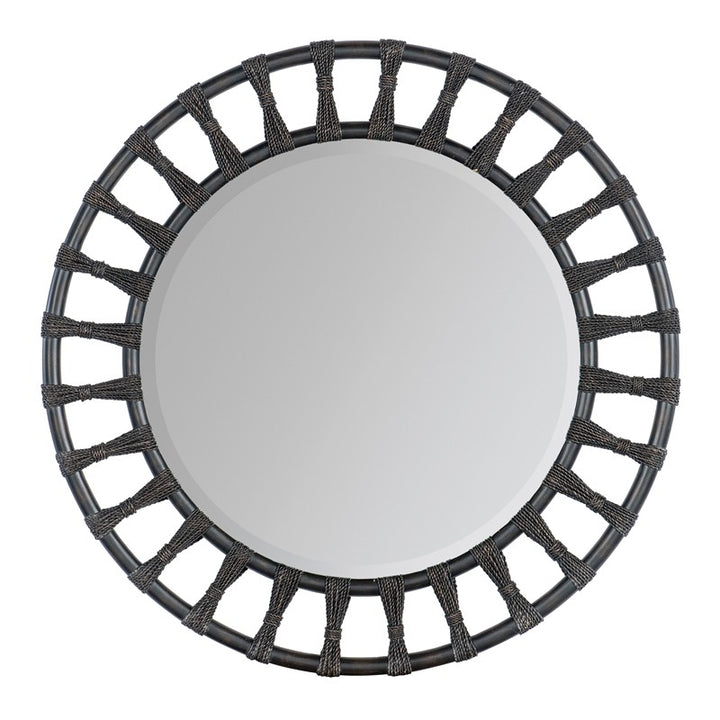 Retreat - Pole Rattan Accent Mirror - Black