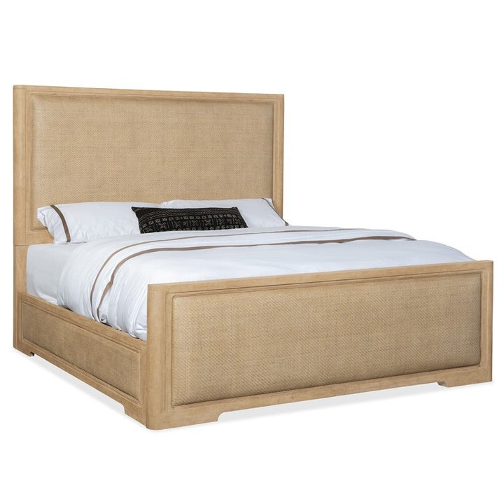 Retreat - Queen Cane Panel Bed - Light Brown