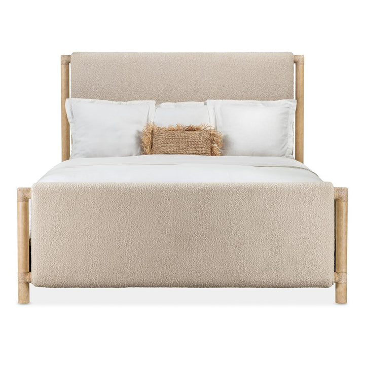 Retreat - King Upholstered Panel Bed - Light Brown