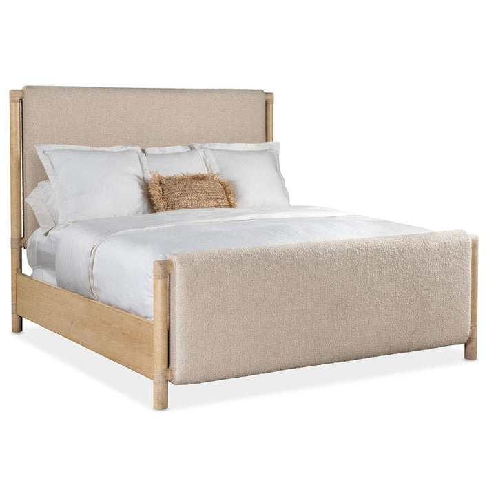 Retreat - King Upholstered Panel Bed - Light Brown