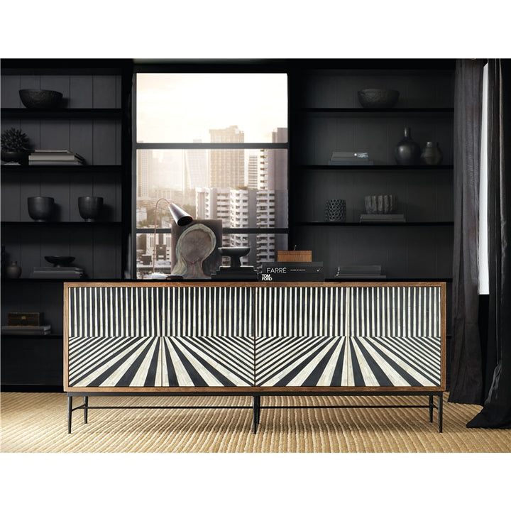 Commerce And Market - Linear Perspective Credenza - Light Brown
