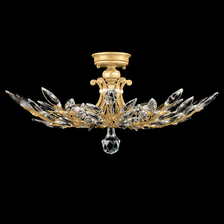 Crystal Laurel 28" Round Semi-Flush Mount