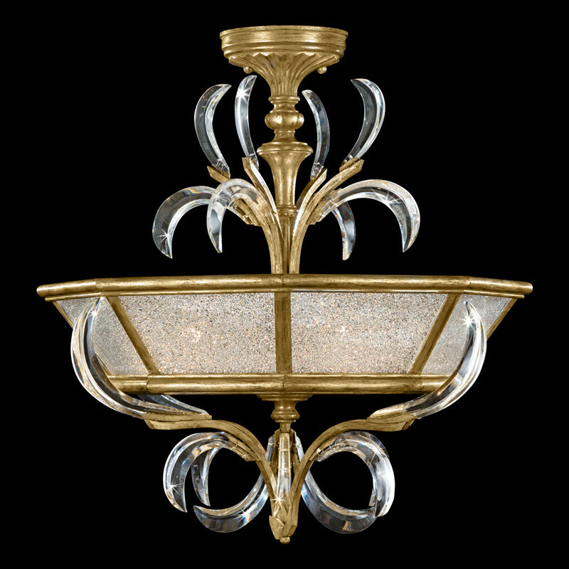 Beveled Arcs 26" Round Semi-Flush Mount