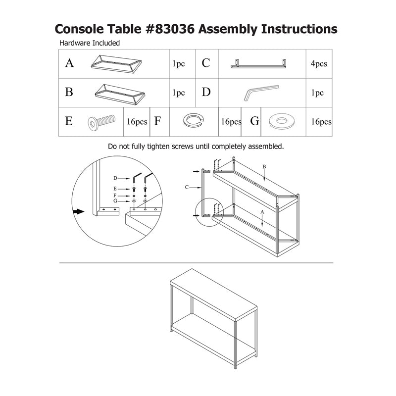 Wood and Metal Console Table Console Table