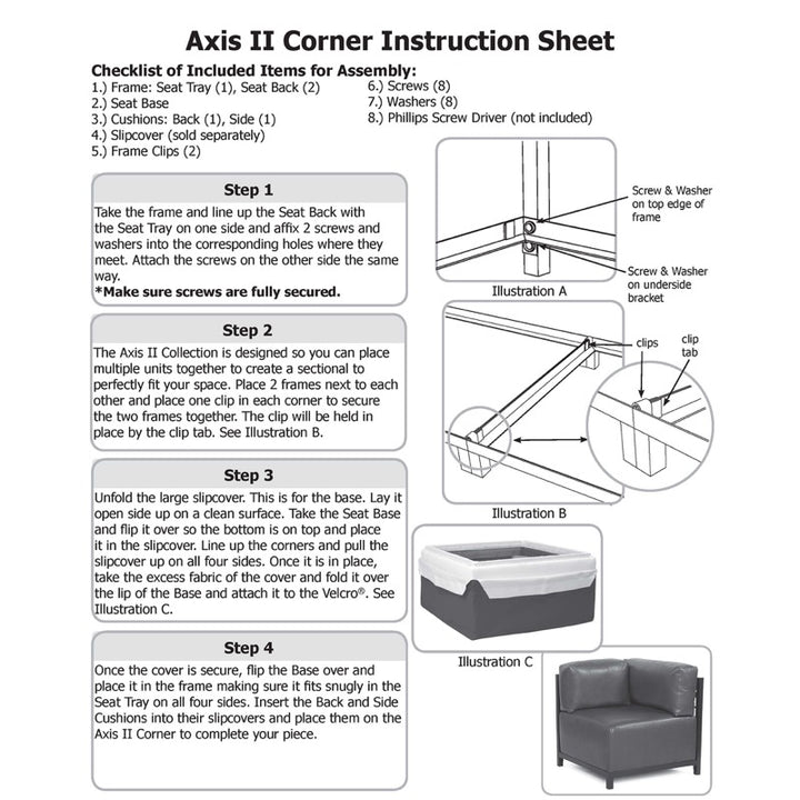 The Avanti Axis Replacement Slipcover for Corner Chair
