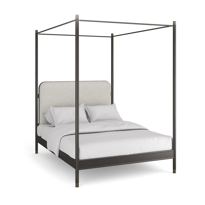 Campaign Queen Bed With Canopy