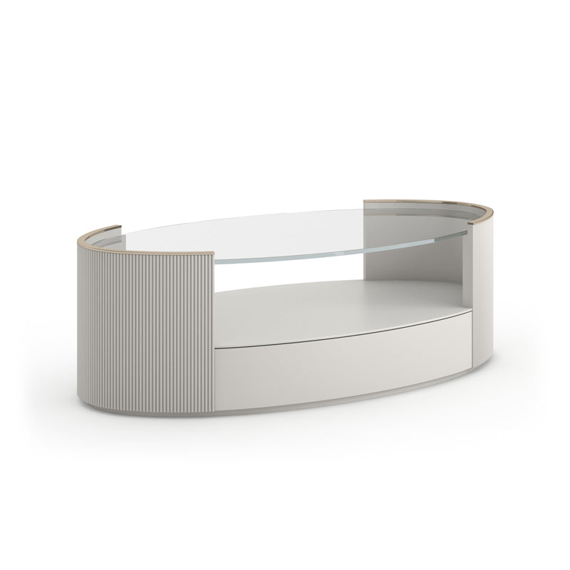 Love Oval Cocktail Table - Matte Pearl