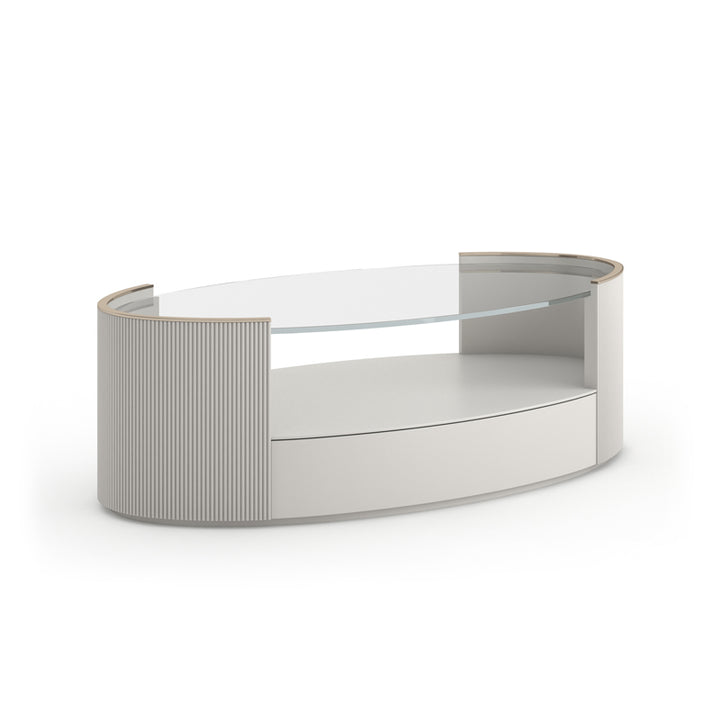 Love Oval Cocktail Table - Matte Pearl