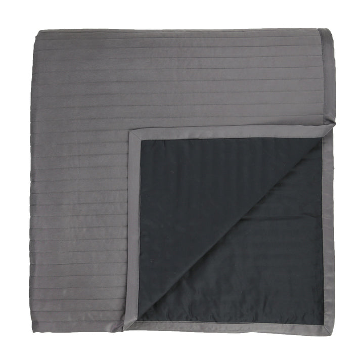 Charmeuse Channel Charcoal Queen Coverlet