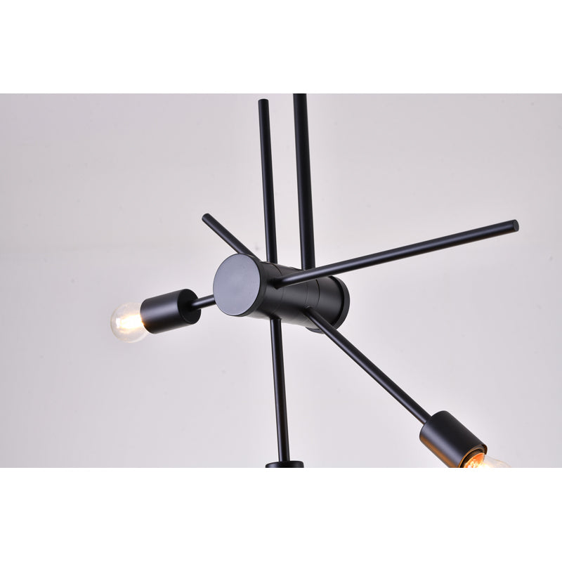 DU76C25BLK Three Light Chandelier