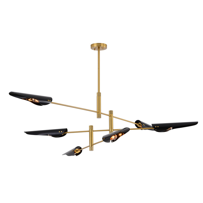 DU86C82BR Six Light Chandelier