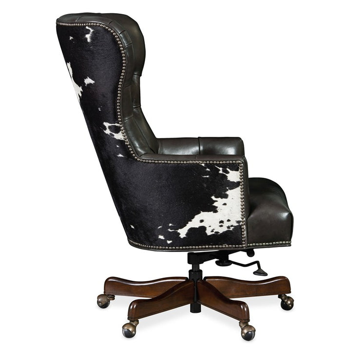 EC - Katherine Executive Swivel Tilt Chair With Black & White HOH