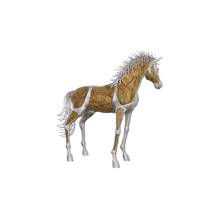 Mustang Horse Woodland Sculpture