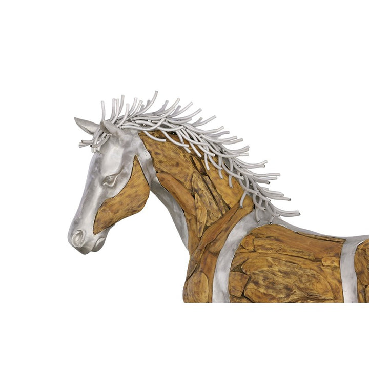Mustang Horse Woodland Sculpture