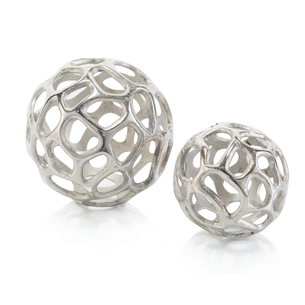 Set Of Two Silver Balls With Holes