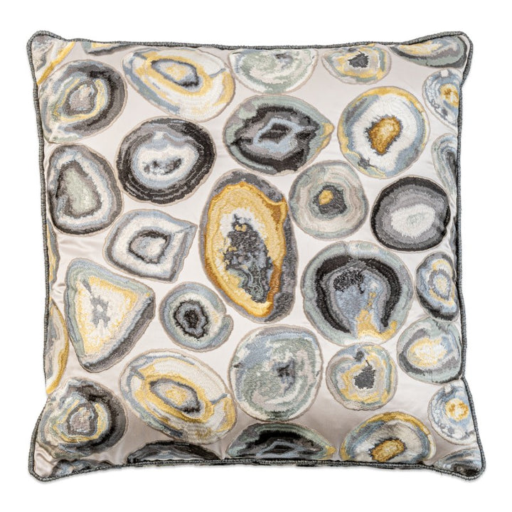 Embroidered Geode Throw Pillow