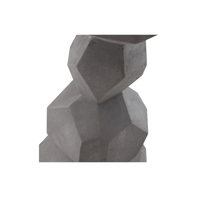 Faceted Rock Column Sculpture