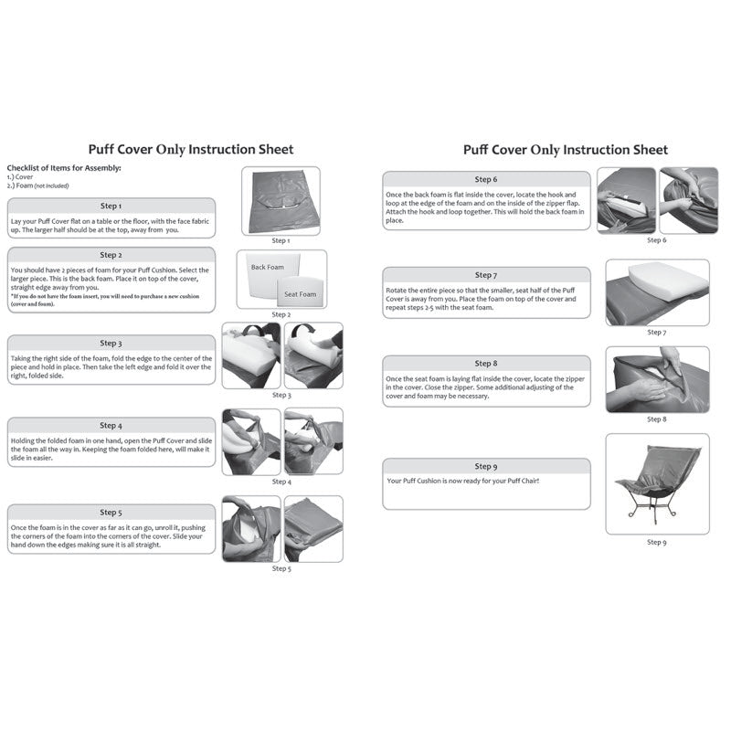 The Seascape PuffReplacement Slipcover for Chair Cushion