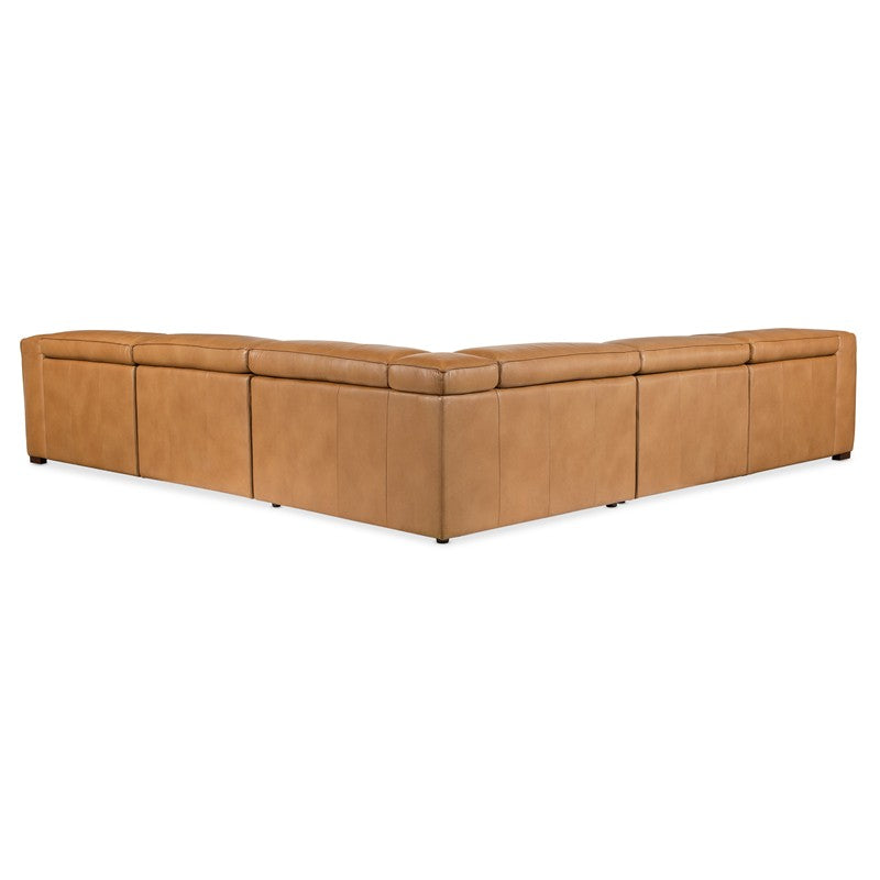 MS - Fresco 5 Seat Sectional 3-Power - Light Brown