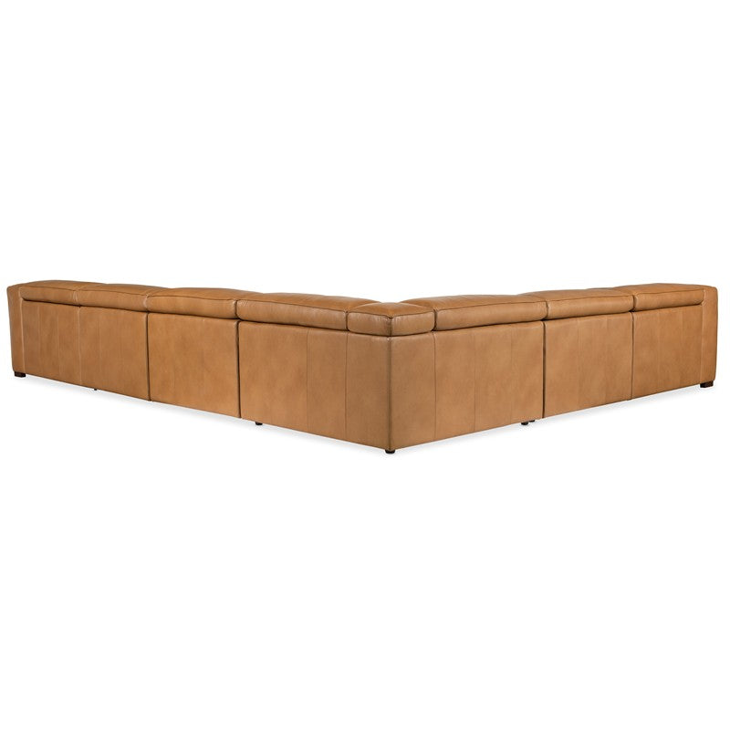 MS - Fresco 6 Seat Sectional 3-Power - Light Brown