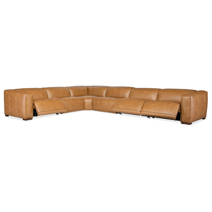 MS - Fresco 6 Seat Sectional 3-Power - Light Brown