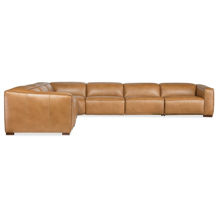 MS - Fresco 6 Seat Sectional 3-Power - Light Brown