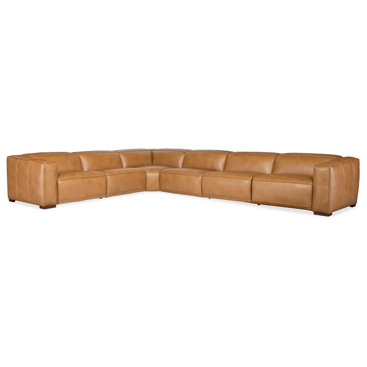 MS - Fresco 6 Seat Sectional 3-Power - Light Brown