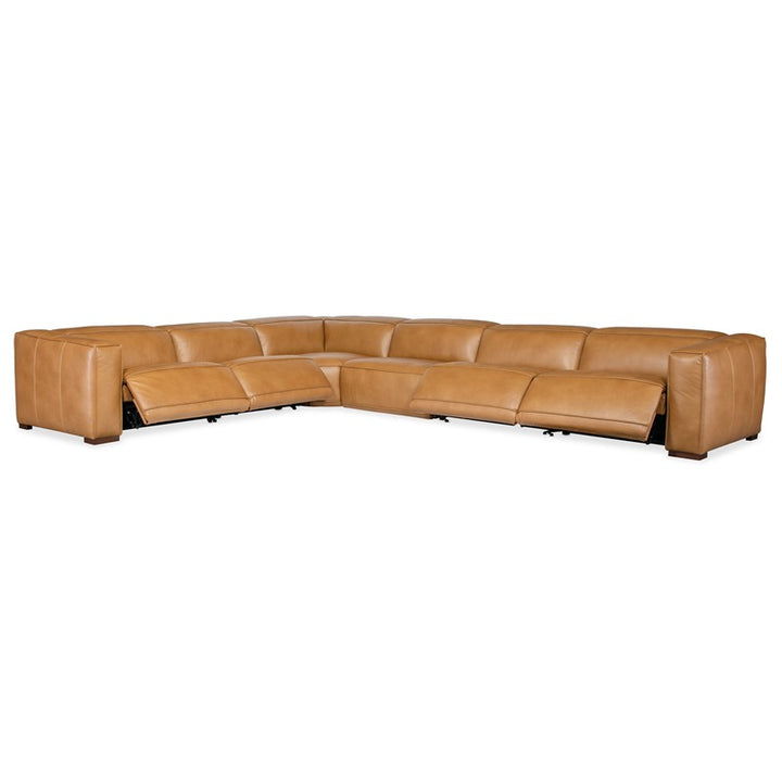 MS - Fresco 6 Seat Sectional 4-Power - Light Brown