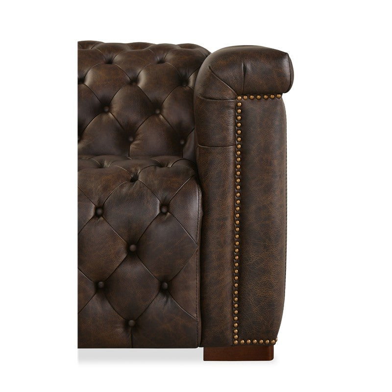 SS - Savion Deux 5 Seat Sectional With Three Power Recliners And Six Power Headrests - Dark Brown