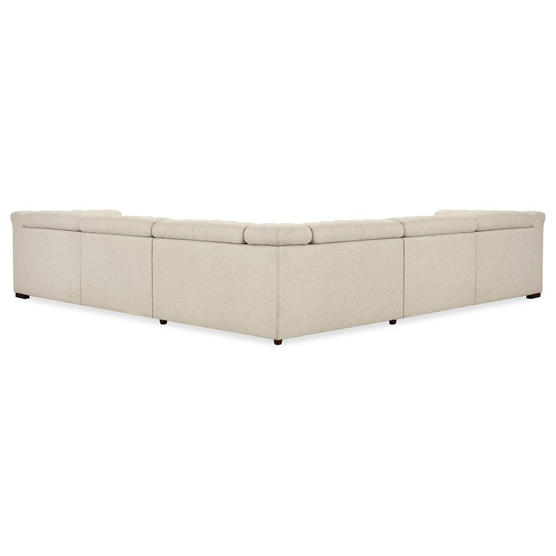 SS - Savion Deux 5 Seat Sectional With Four Power Recliners And Six Power Headrests - Beige