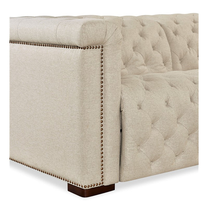 SS - Savion Deux 5 Seat Sectional With Four Power Recliners And Six Power Headrests - Beige